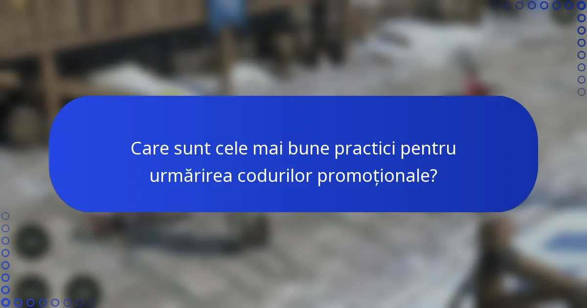 Care sunt cele mai bune practici pentru urmărirea codurilor promoționale?
